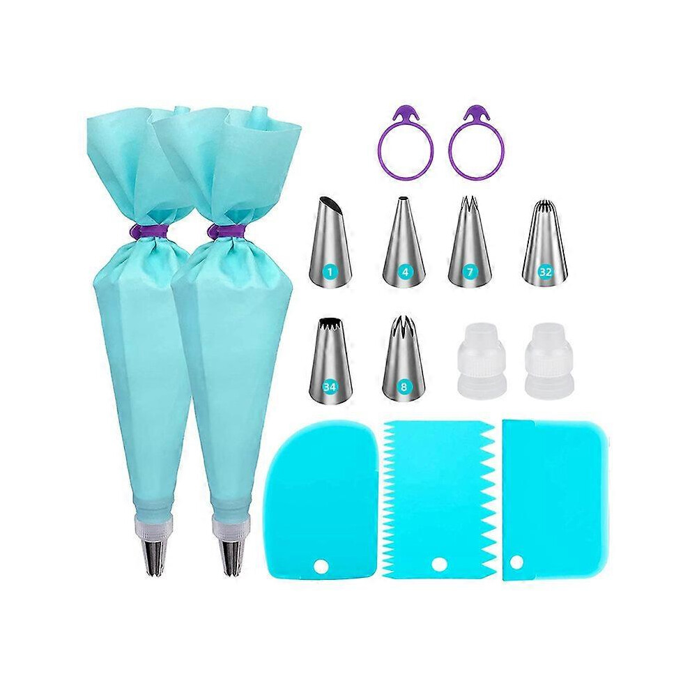 (As show, One size) Piping bag set, 15 piece piping bag kit, perfect for decorating your cupcakes and muffins