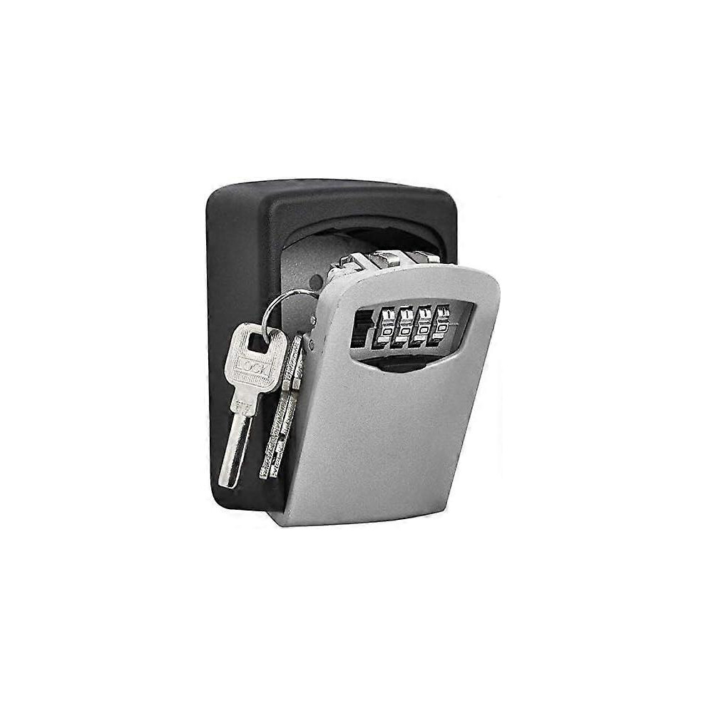 (As show, One size) Police High Security Key Box (Grey) Wall Security Key 4 Digit Key High Security Combination Lock Storage Key