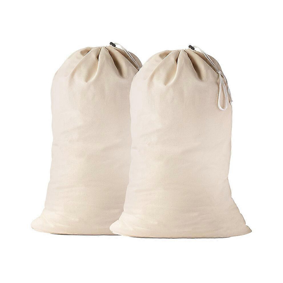 (As show, One size) 2 Pack Extra Large Heavy Duty Laundry Bags 61 x 91cm - Travel Laundry Collector, Reusable Laundry Box, Garment Bag, Natural Storag
