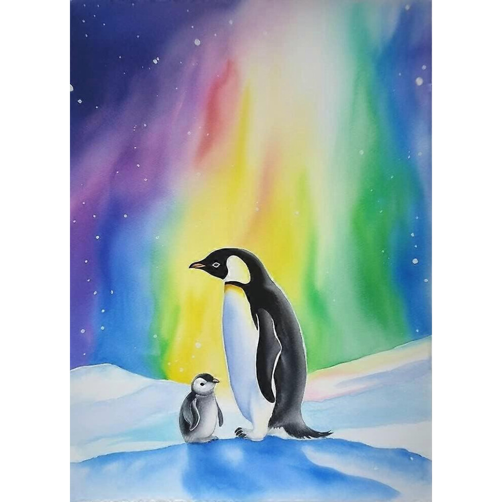 (As show, One size) 5D Diamond Painting 30x40cm Penguin,Diamond Embroidery Animal,Diamond Canvas Full kit Cross Stitch Embroidery Living Room Bedroom