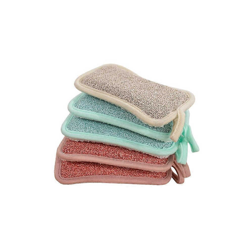 (As show, One size) 6pcs Washable Reusable Sponge, Washable Sponge Magic Sponge Double Sided Reusable Washable Sponges for Dishes Plates Pans Kitchen Accessory
