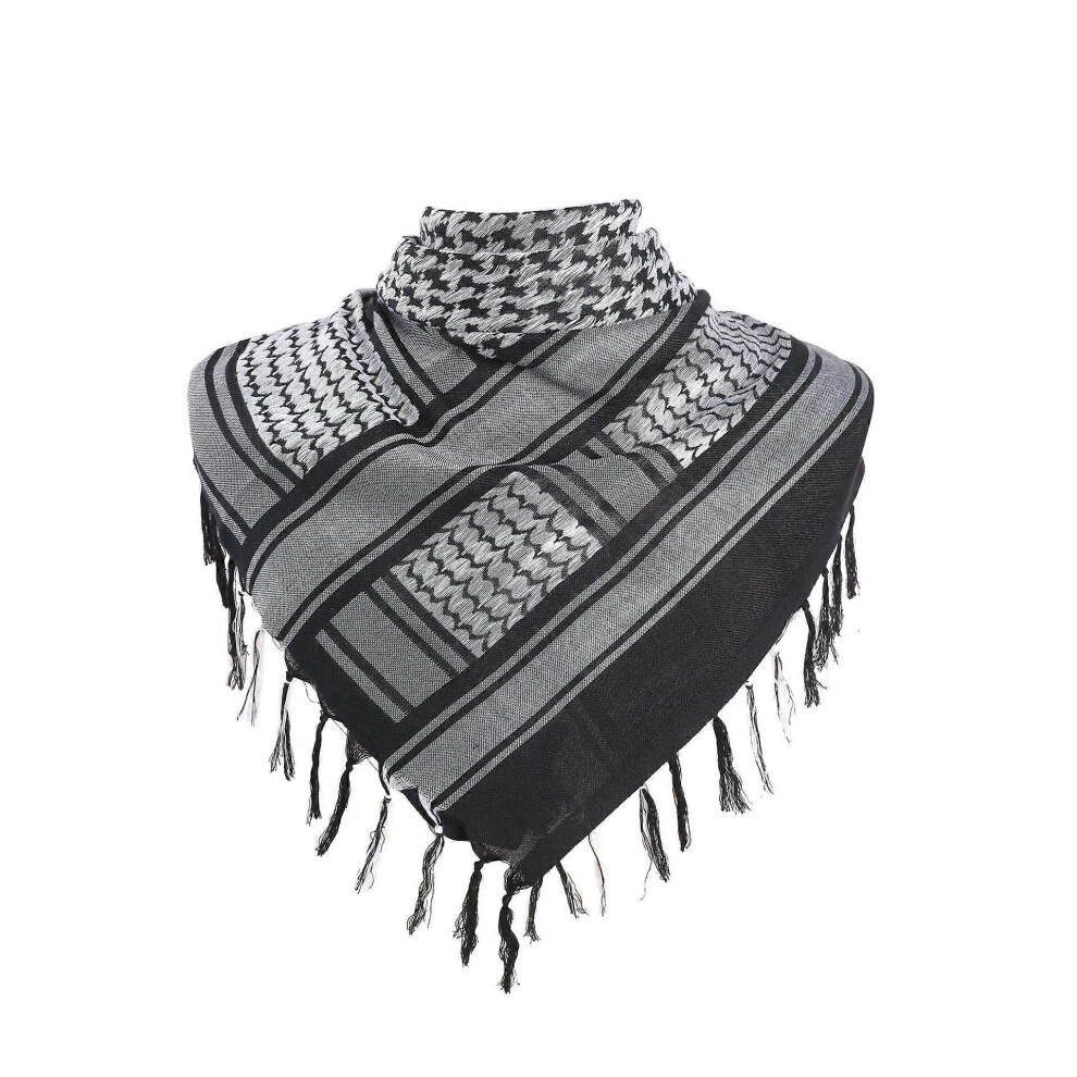 (As show, One size) Explore Land Cotton Military Shemagh Desert Tactical Keffiyeh Scarf Wrap