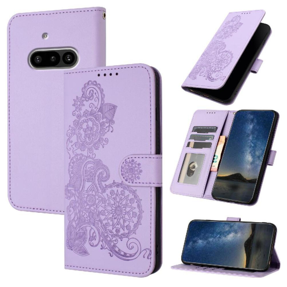 (Purple) Flip Case For Nothing Phone 3A With Card Slot Stand Flip Folio Book Pu Leather Magnetic Closure Kickstand Protective Purple 764563668618
