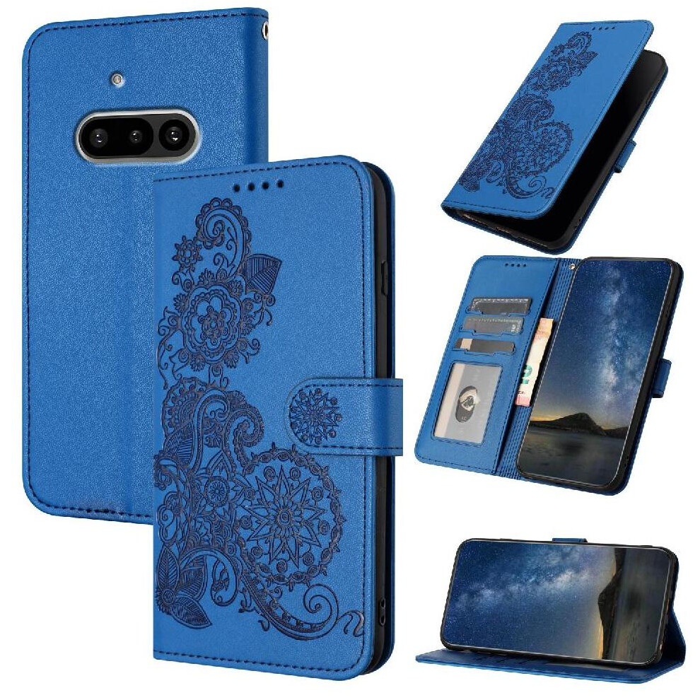 (Blue) Flip Case For Nothing Phone 3A With Card Slot Stand Flip Folio Book Pu Leather Magnetic Closure Kickstand Protective Blue 764563668601