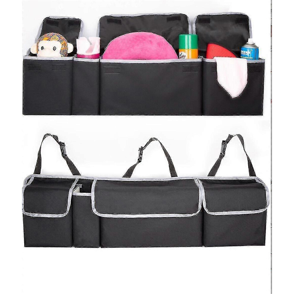 (As show, One size) Car Trunk Organizer & Storage, Backseat Hanging Organizer, Waterproof Storage Bag with 4 Pockets, Car Interior
