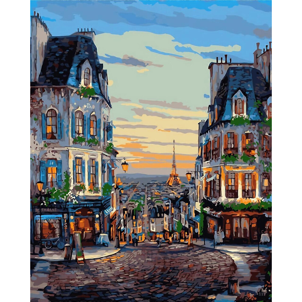(As show, One size) 5D diaman(30*40)t peinture rue urbaine paysage architectural (3) brique peinture  l'huile bricolage point de croix plein de di