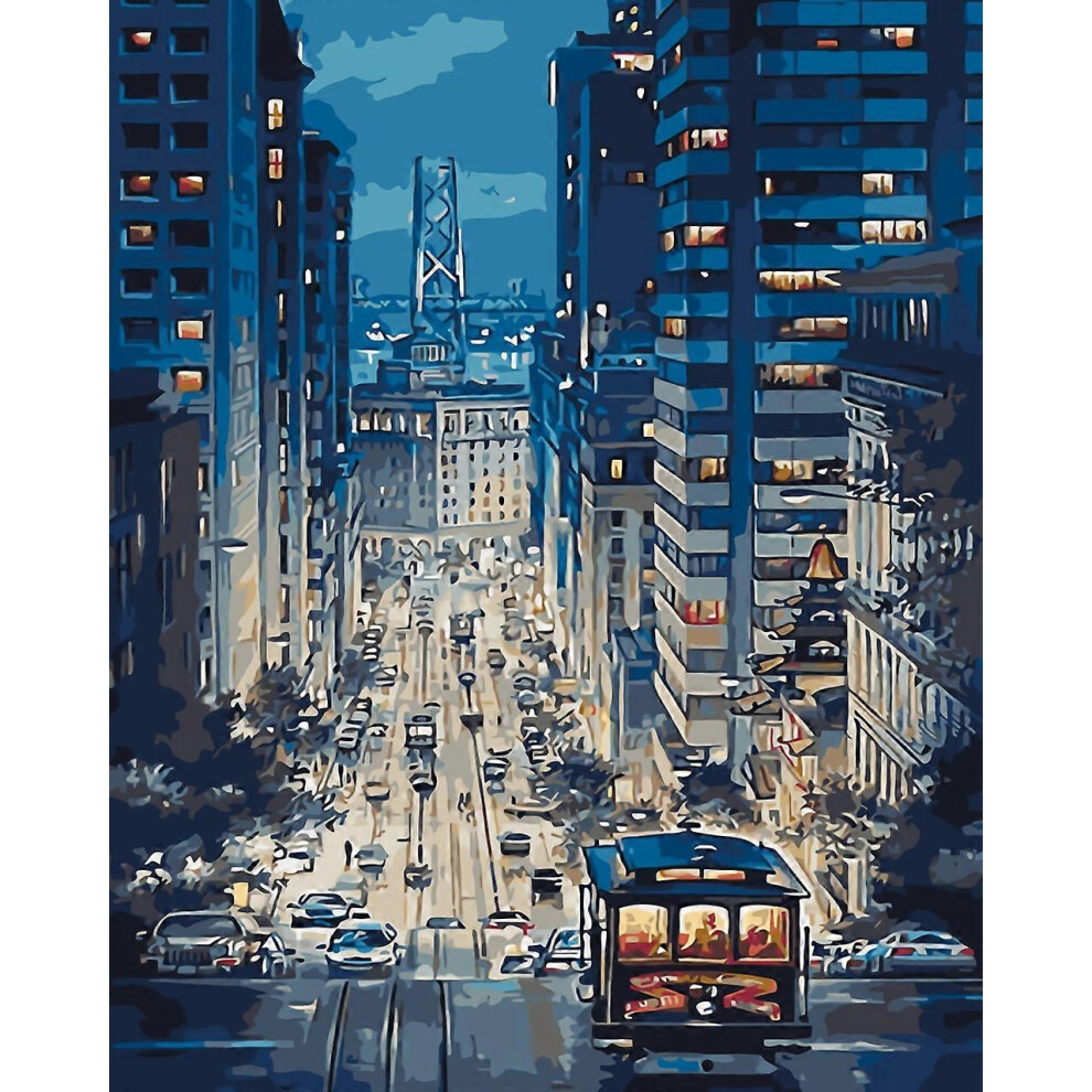 (As show, One size) 5D diaman(30*40)t peinture rue urbaine paysage architectural (1) brique peinture  l'huile bricolage point de croix plein de di