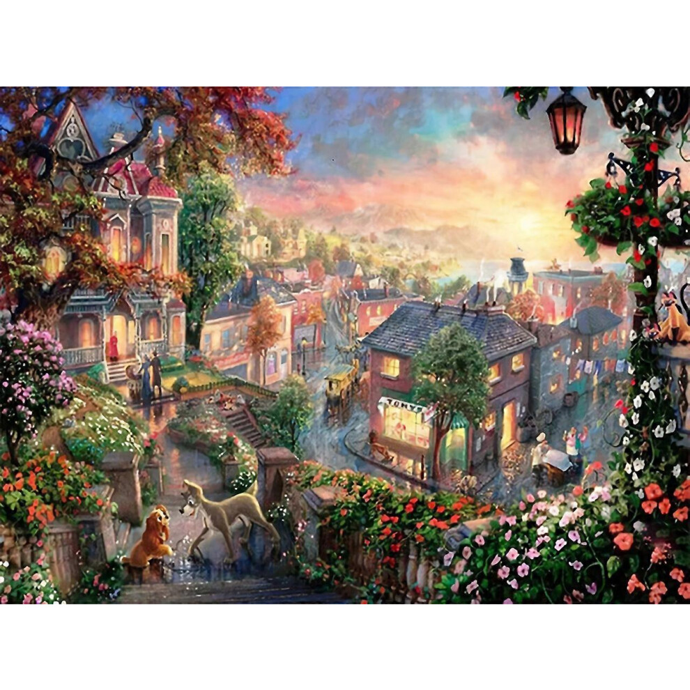 (As show, One size) 5D diaman(30*40)t peinture rue urbaine paysage architectural (28) brique peinture  l'huile bricolage point de croix plein de d