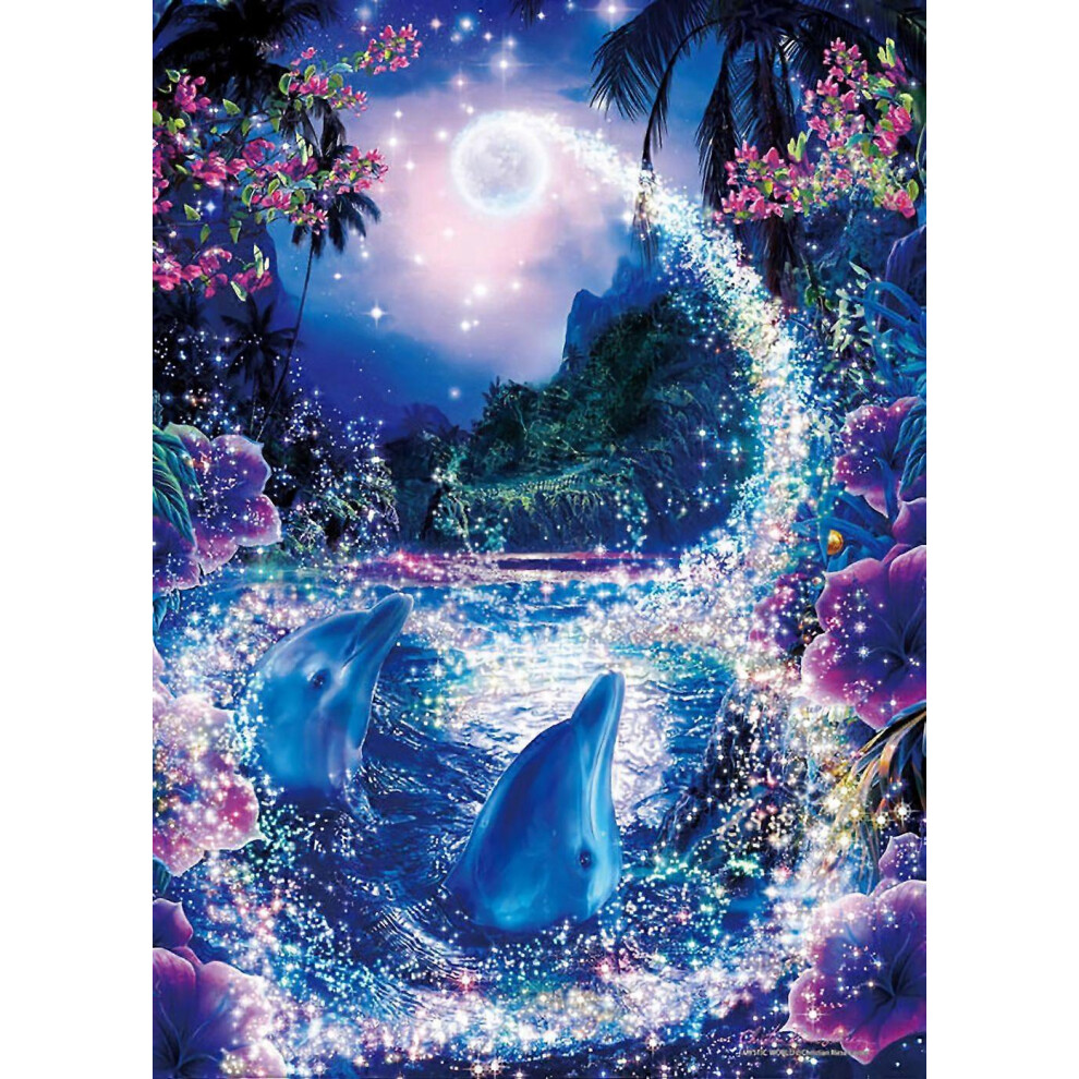 (As show, One size) Painted 30*40cmure 5D Diamond Full Diamond Cross Stitch (18)Dolphin Diamond Painting