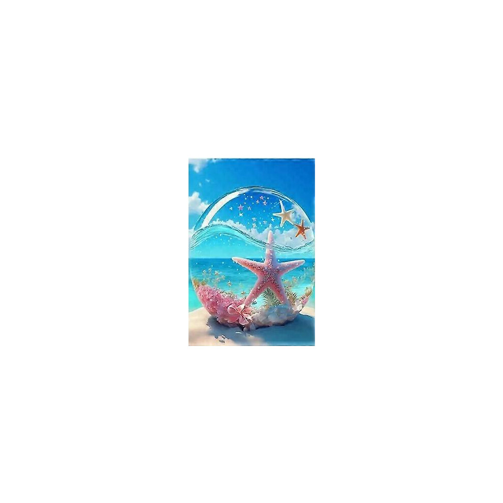 (As show, One size) Diamond Painting Adult 30x40cm 5D Diamond Painting Full Beach Diamond Kit Kids, DIY Crystal Painting Rhinestone Cross Stitch for Wall Decoration Starr