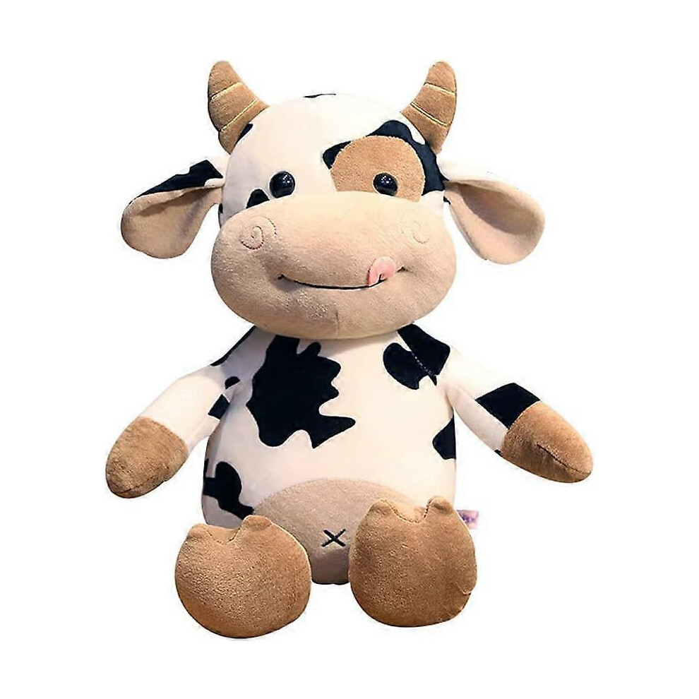 (As show, One size) 35cm Cow Plush Toy, Stuffed Plush Toy Doll, Soft Fluffy Friend, Hugging Cushion - Present for All Ages and Occasions