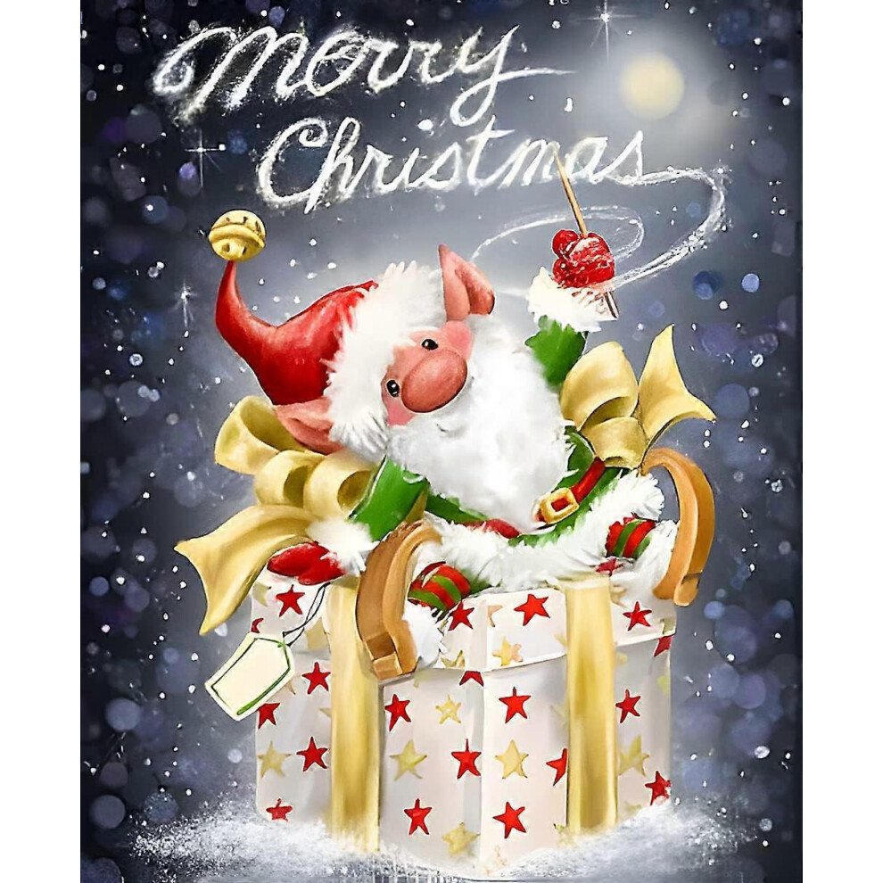 (As show, One size) Christmas Diamond Painting Kit, 5D 30x40cm Gnome Diamond Painting Pictures Adult Full Christmas Gift Diamond Painting Pictures Set