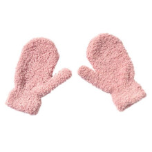 (As show, One size) Thick Plush Gloves Solid Color Crochet Gloves Soft Knitted Gloves for Kids