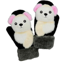 (11, One size) Unisex Winter Fluffy Gloves Mitten Windproof Plush Cycling Gloves for Girls