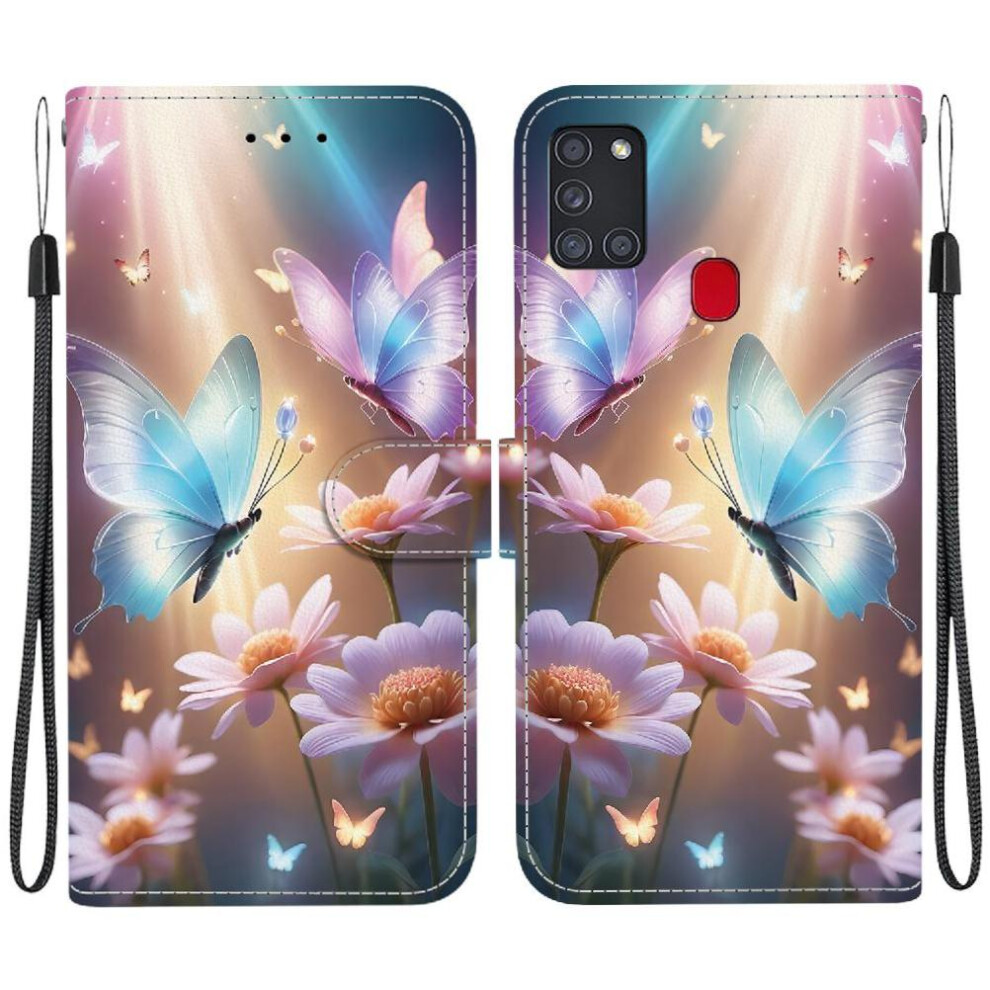(C6) Compatible With Samsung Galaxy A21s Case Pu Leather Card Slots Pattern Cover Card Slot Kickstand 764563673582