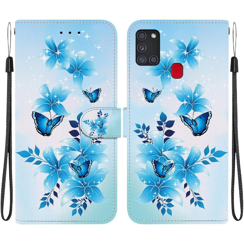 (Ohter) Compatible With Samsung Galaxy A21s Case Pu Leather Card Slots Pattern Cover Card Slot Kickstand 764563673568
