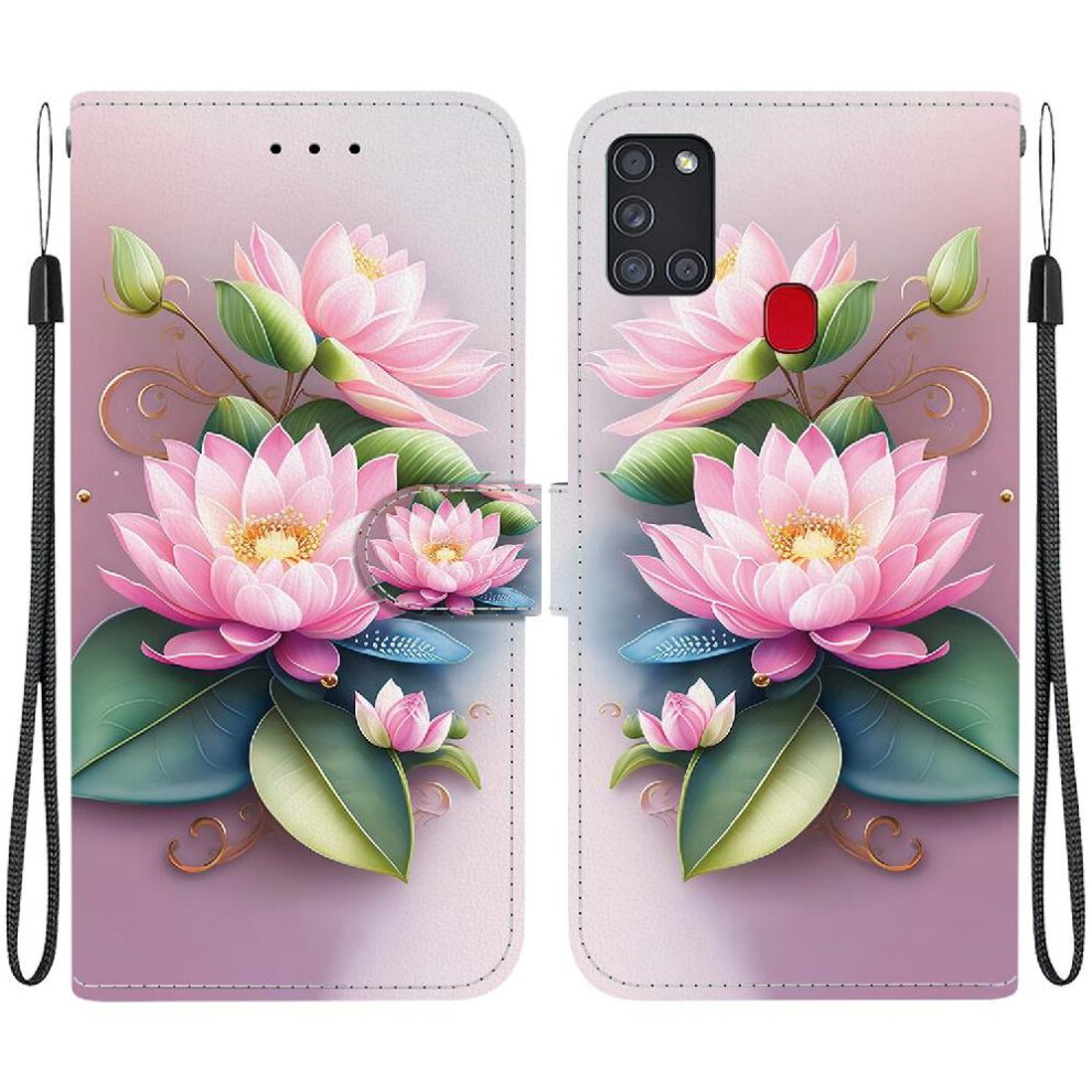 (C3 ) Compatible With Samsung Galaxy A21s Case Pu Leather Card Slots Pattern Cover Card Slot Kickstand 764563673551
