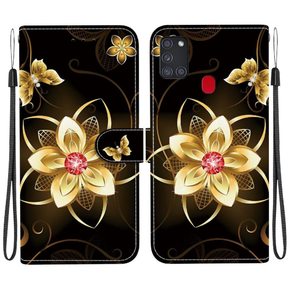 (C6) Flip Case For Samsung Galaxy A21s Card Slots Card Slot Kickstand Pu Leather Wallet Pattern Cover 764563674077