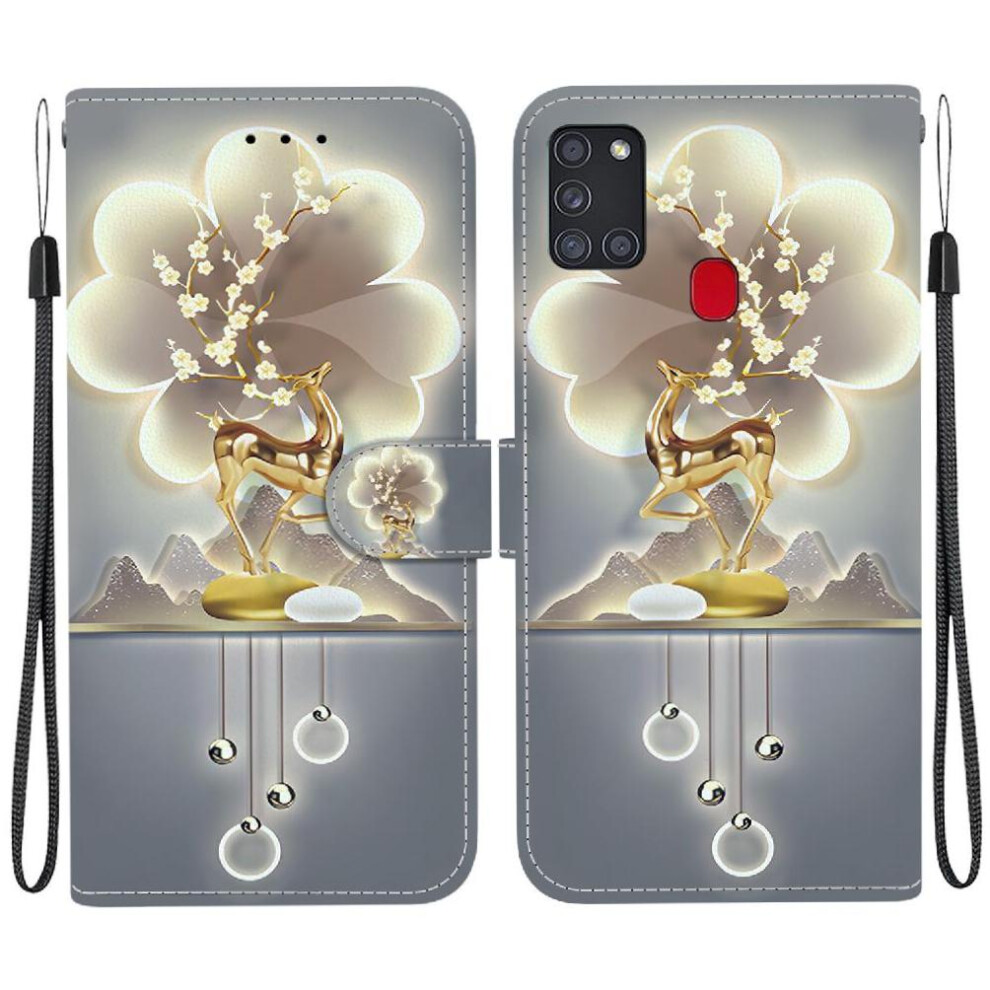 (Ohter) Flip Case For Samsung Galaxy A21s Card Slots Card Slot Kickstand Pu Leather Wallet Pattern Cover 764563674053