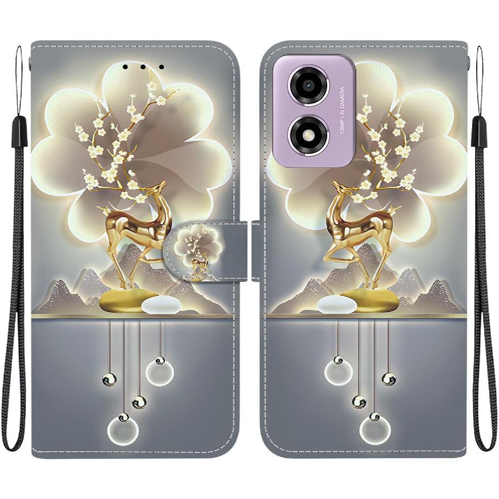 (Ohter) Flip Case For Motorola Moto G04s Card Slots Pattern Cover Pu Leather Card Slot Kickstand Wallet 764563674190