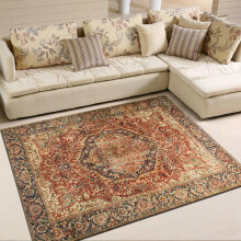 (Bedroom / Small Living Room Rug (4ft x 5ft 7in)) Majestic Red Traditional Rug - Soft & Anti-Slip
