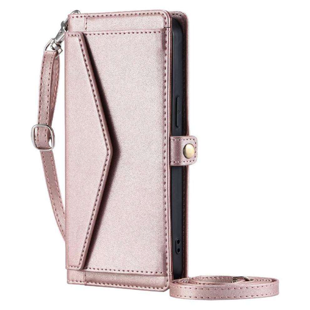 (Pink) Wallet Crossbody Case For Samsung Galaxy A71 4G Zipper Bills Slot Card Holder Rfid Blocking Pink 764563675906