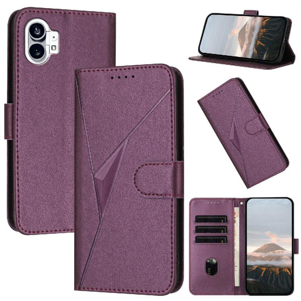 ( Violet) Flip Case For Nothing Phone 1 With Card Slots With Kickstand Function Flip Protective Mobile Phone Anti-Fall Premium Pu Leather Dark 764563676187