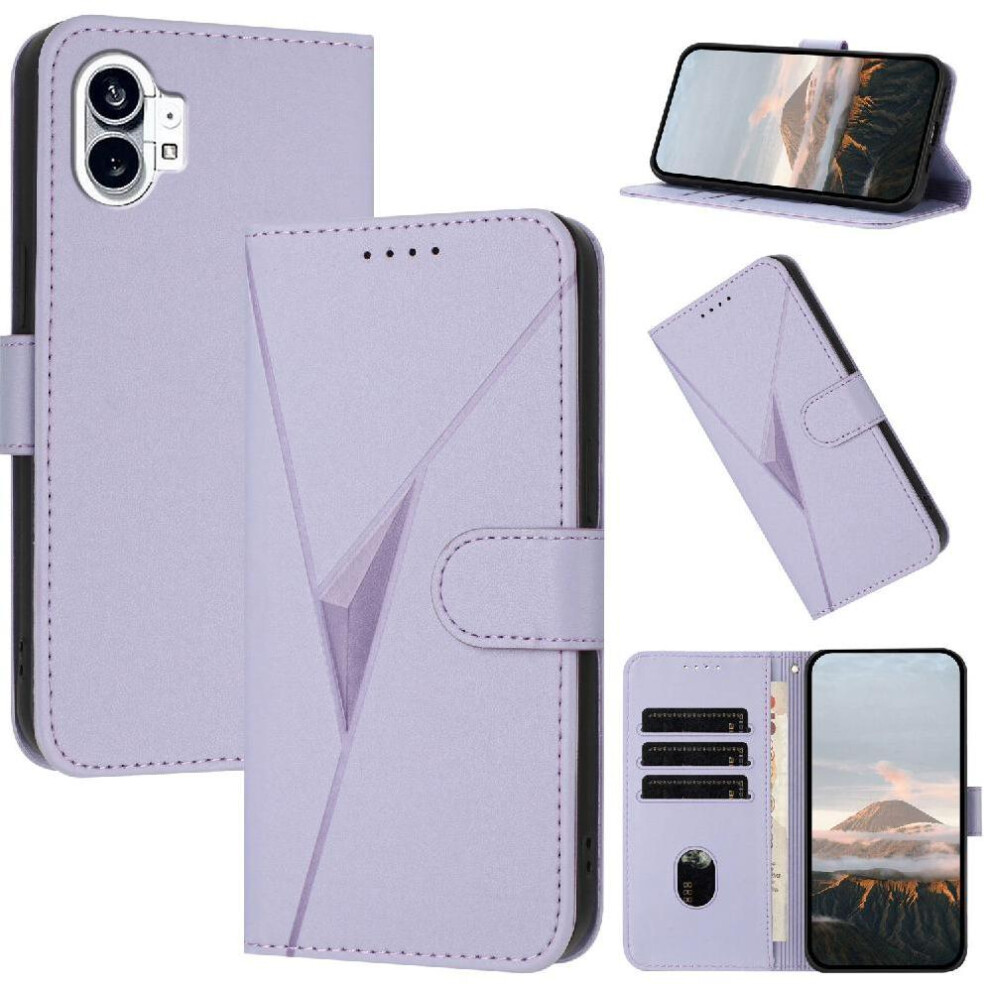 ( Violet) Flip Case For Nothing Phone 1 With Card Slots With Kickstand Function Flip Protective Mobile Phone Anti-Fall Premium Pu Leather Light 764563676255