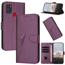 (Dark violet) Flip Case for Samsung Galaxy A21s Premium Pu Leather Flip Protective Mobile Phone Anti-fall with Kickstand Function with Card Slots