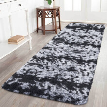 (TYE DYE GREY, 80cm x 150cm (2ft 8" x 5ft)) Large Non Slip Rugs Soft Shaggy Fluffy Runner Rug & Bath Door Mats