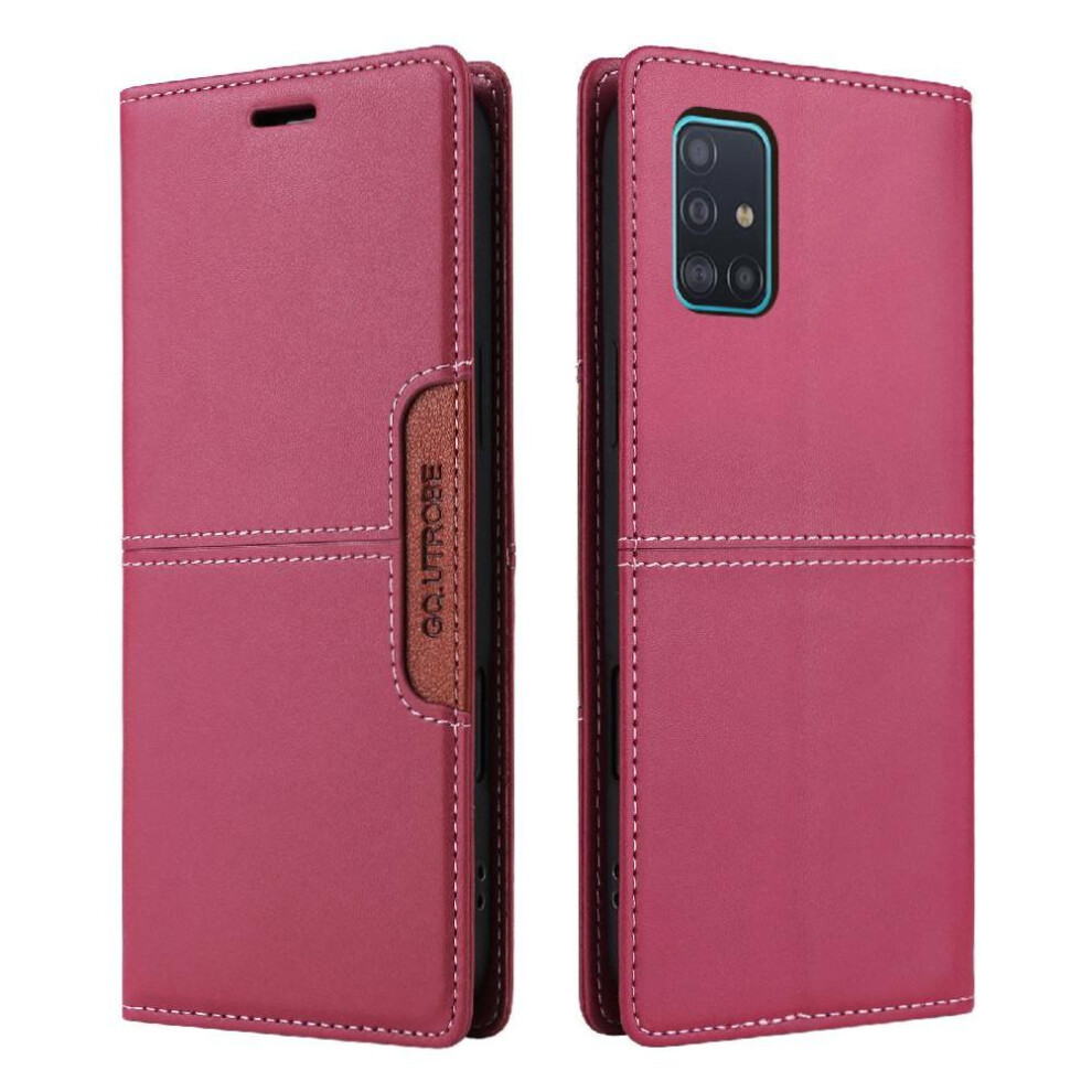 (Red) Flip Case For Samsung Galaxy A71 4G Rfid Blocking Flip Cover Wallet Shockproof Red 764563677436