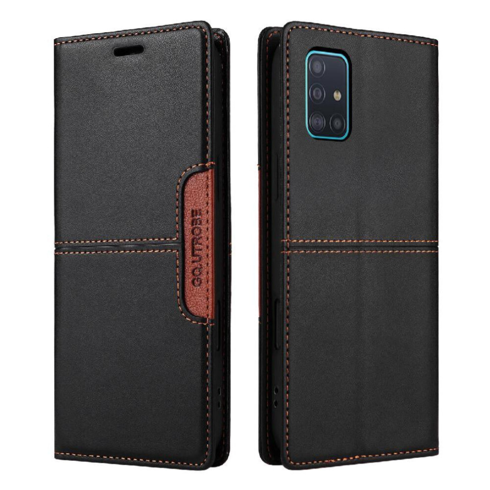 (Black) Flip Case For Samsung Galaxy A71 4G Rfid Blocking Flip Cover Wallet Shockproof Black 764563677443