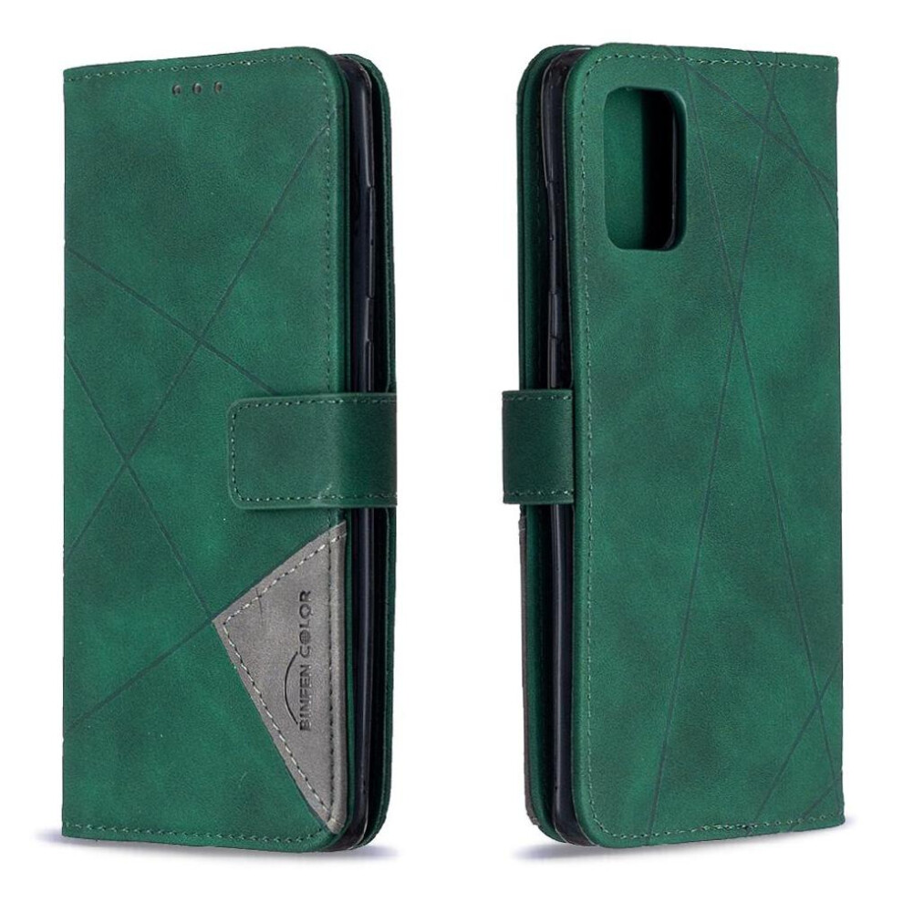 (Green) Flip Case For Samsung Galaxy A71 4G Protective Pu Leather Shockproof Magnetic Card Holder Kickstand Green 764563677887