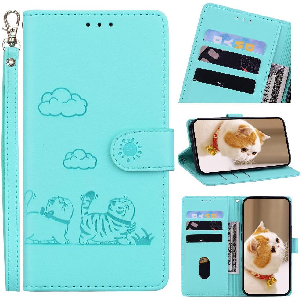 (Green) Flip Case For Samsung Galaxy A71 4G Card Slot Holder Kickstand Leather Wallet Cat Rfid Green 764563678501