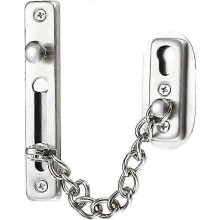(As show, One size) 304 Stainless Steel Security Door Chain Lock with Screws - Brushed Chrome Silver