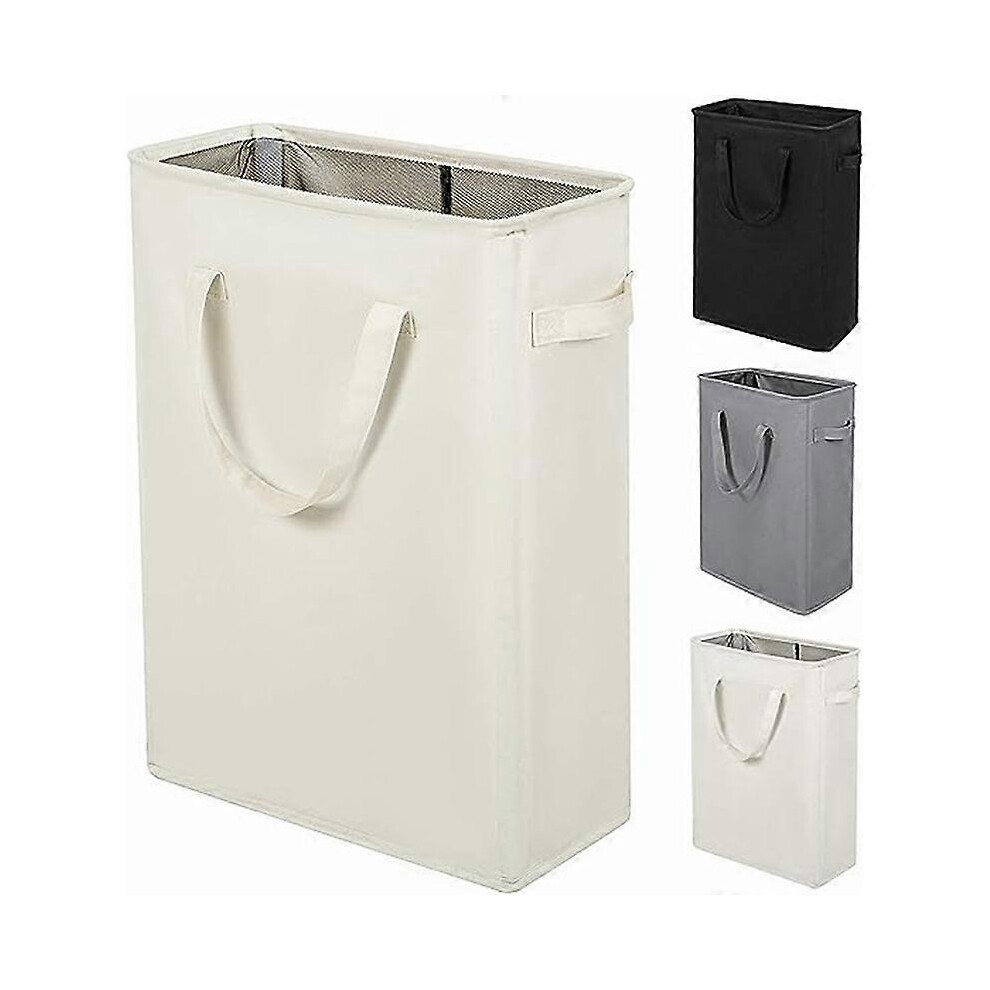 (As show, One size) 45L Laundry Baskets with Handles Slim Laundry Basket with Foldable Laundry Basket Large Dirty Laundry Basket for Bedroom Living Ro
