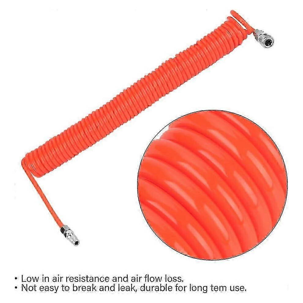 (As Show, One Size) Pu Recoil Air Hose - 8Mm*5Mm Pneumatic Spiral Flexible Hose For Compressor 4632480816374