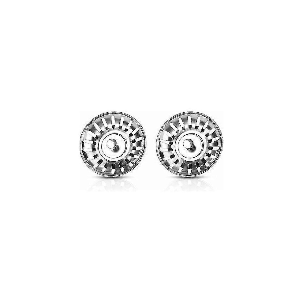 (As Show, One Size) Sink Drain Stopper Set - 2 Universal Stainless Steel Sink Stoppers 4632480812536