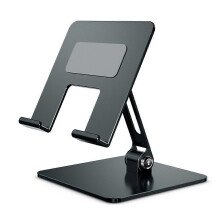 (As show, One size) Tablet Desktop Metal Stand, Heavy Duty Foldable Portable Stand, Travel Essentials for iPad Pro/Air/Mini, Surface Pro, 4.7''-13''