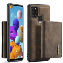 (Khaki ) Wallet Case for Samsung Galaxy A21s Protective Pu Leather Magnetic Flip Kickstand Card Slots