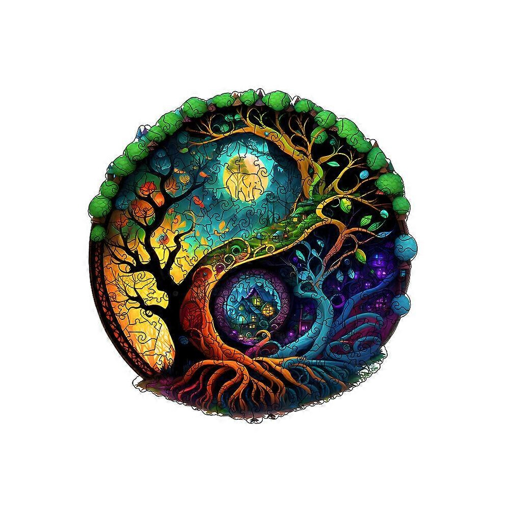 (As show, One size) (Forest cabin)Wooden Puzzles for Adults (42x33cm, 220pcs),Unique Shape Puzzle Gifts, Wooden Puzzles for Family Game and Home Decor