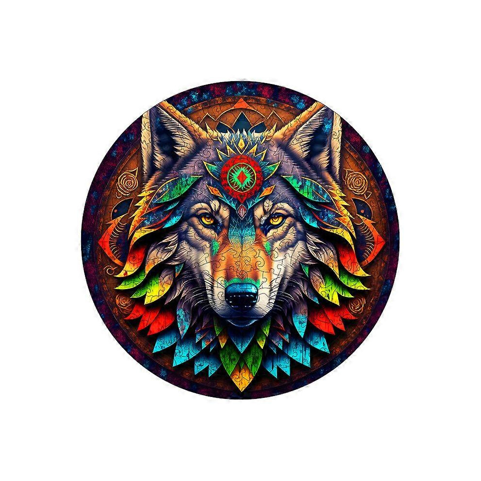(As show, One size) (Wolf King)Wooden Puzzles for Adults (42x33cm, 220pcs),Unique Shape Puzzle Gifts, Wooden Puzzles for Family Game and Home Decor