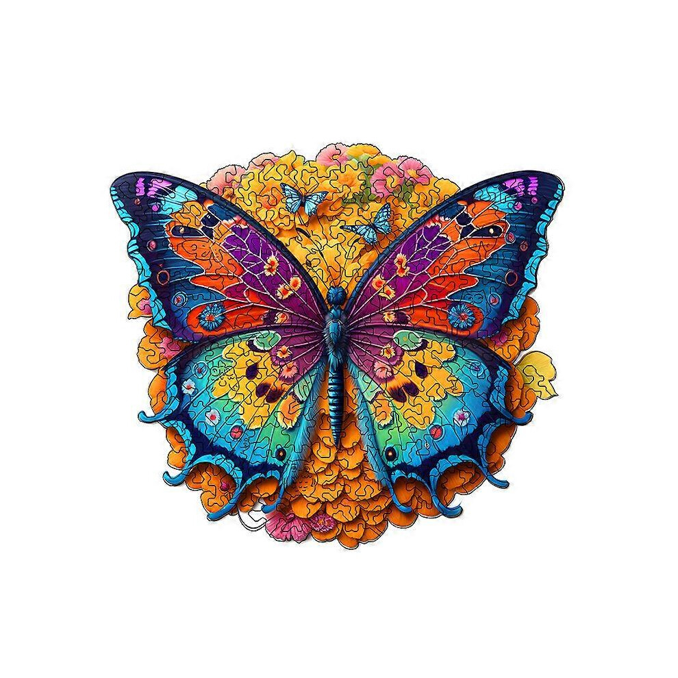 (As show, One size) (Butterfly)Wooden Puzzles for Adults (42x33cm, 220pcs),Unique Shape Puzzle Gifts, Wooden Puzzles for Family Game and Home Decor