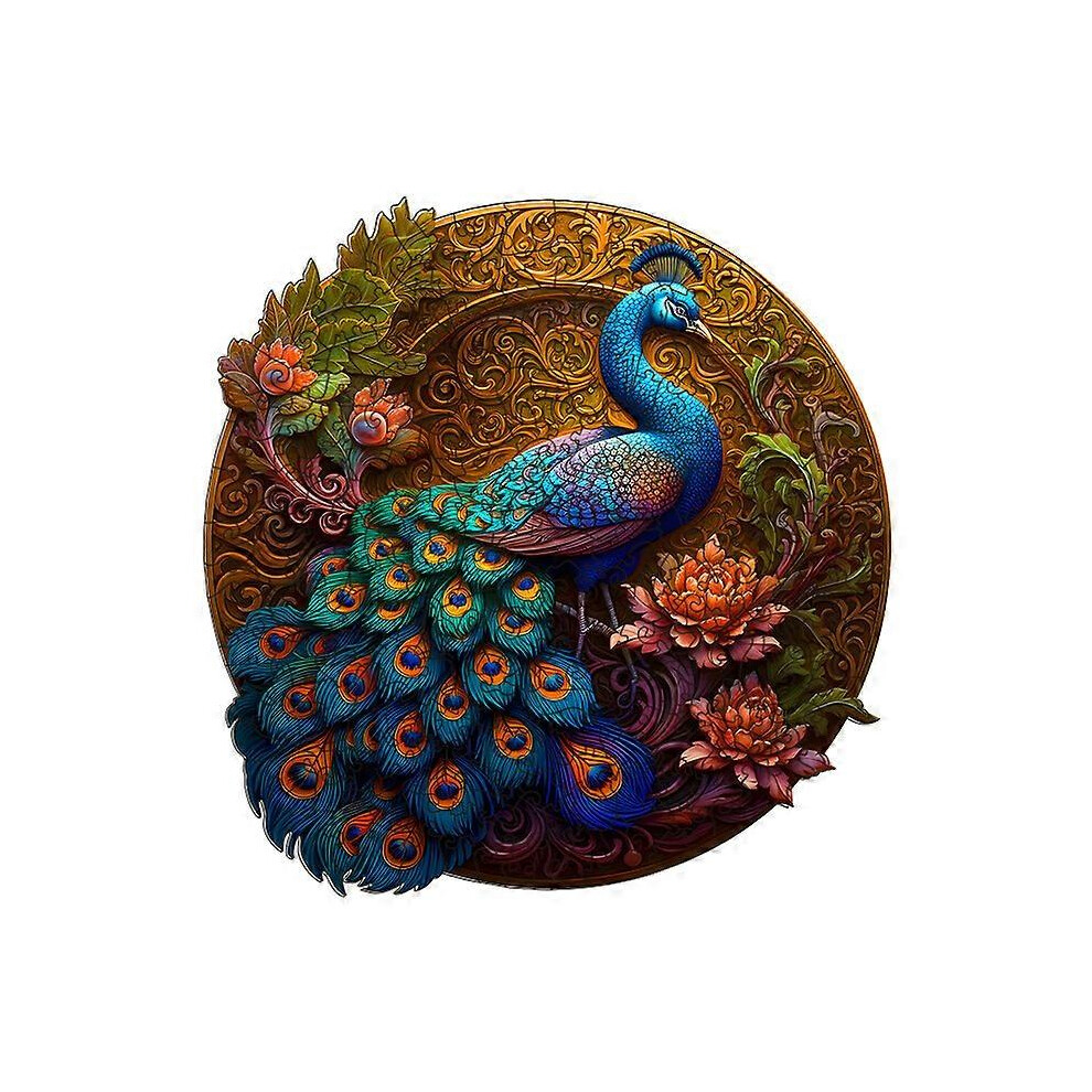 (As show, One size) (Peacock)Wooden Puzzles for Adults (42x33cm, 220pcs),Unique Shape Puzzle Gifts, Wooden Puzzles for Family Game and Home Decor