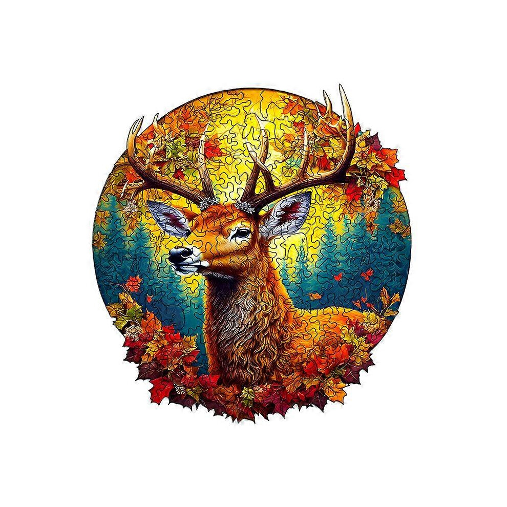 (As show, One size) (Elk)Wooden Puzzles for Adults (42x33cm, 220pcs),Unique Shape Puzzle Gifts, Wooden Puzzles for Family Game and Home Decor