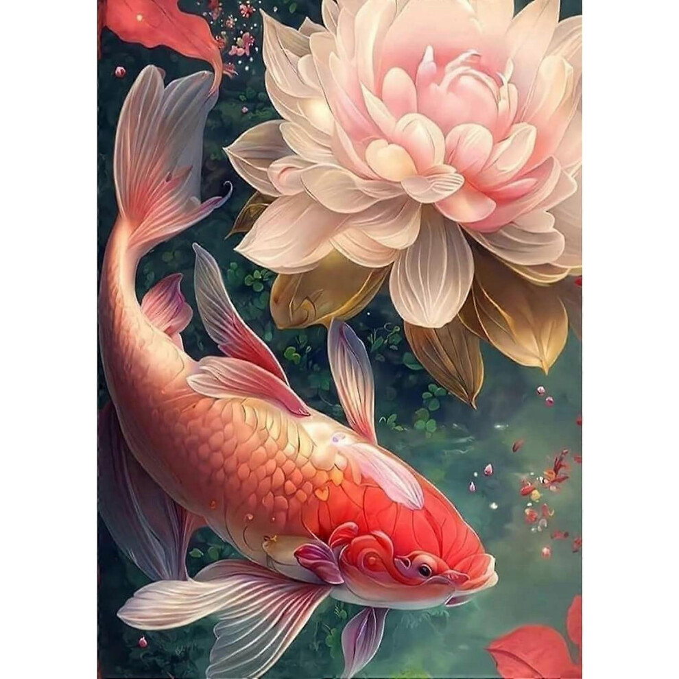 (As show, One size) Lotus DIY 5D Diamond Painting 30x40cm (Style 6)