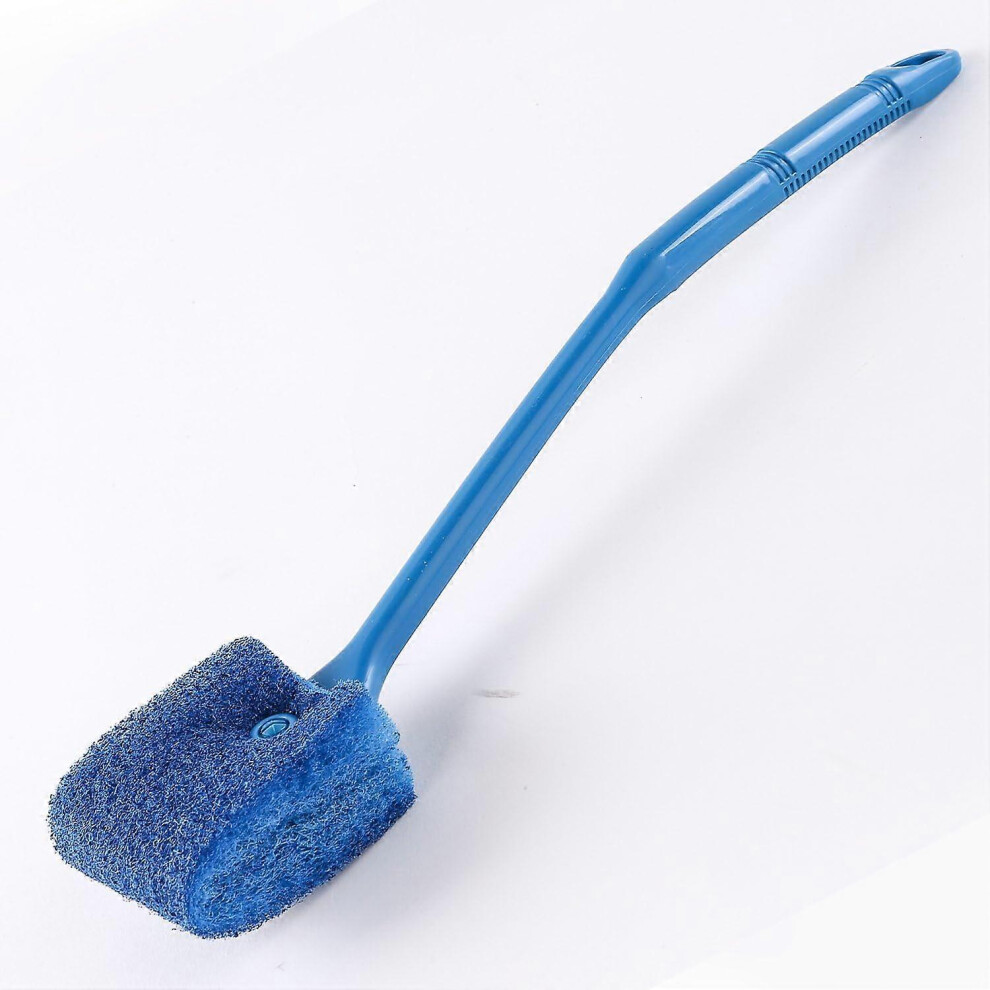 (As show, One size) Aquarium Algae Scraper Double Sided Sponge Brush Cleaner Long Handle Fish Tank Scrubber for Glass Aquariums and Home Kitchen,15.4