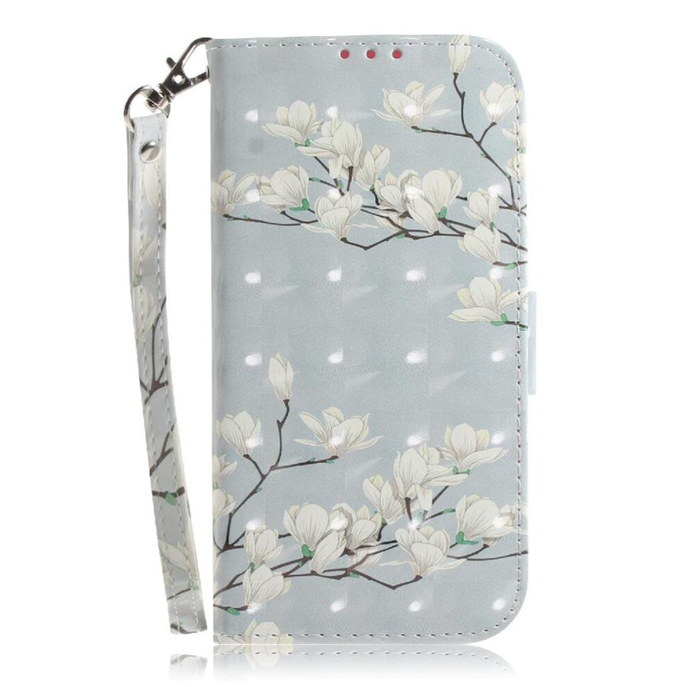 (C8 ) 3D Painted Protective Case For Motorola Moto G04 Magnetic Closure Lanyard Wallet Card Slots Pu Leather 764563680924