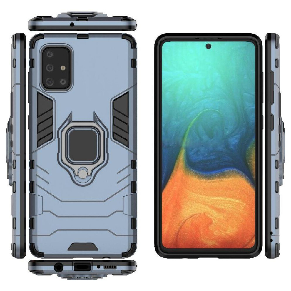 (Green) Ring Car Mount Kickstand Case For Samsung Galaxy A71 4G Kickstand Metal Ring Holder Military Grade Protection Shockproof Green 764563681556