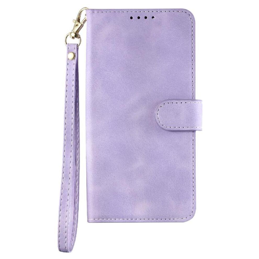 (Purple) Flip Case For Samsung Galaxy A21s Wallet Card Slots Magnetic Pu Leather Kickstand Wrist Strap Purple 764563681686